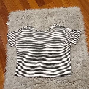 Billabong white and black stripped oversized tshirt with drapped back size small